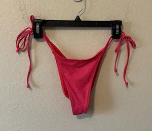 White Fox Shimmery Hot Pink Bikini Bottom Size M Summer Spring Vacation Resort thumbnail 1