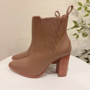 Kaanas Perm Cowboy Ankle Leather Boot in Honey NWOT Size 6M thumbnail 3