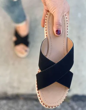Soda Black Espadrille Slip On Sandal thumbnail 1