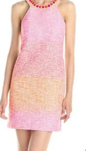 Trina Turk Aptos 2 Pink Orange Halter Shift Dress size 0 worn once thumbnail 1