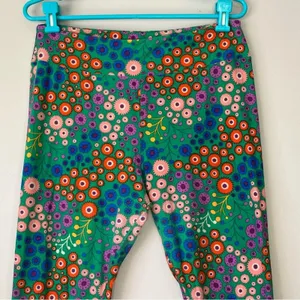 LuLaRoe Green / Pink / Yellow Patterned Leggings Size Tall and Curvy 12/18 thumbnail 3