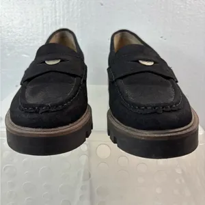 Cliffs by WHITE MOUNTAIN 7.5 Chunky Heel Lug Sole Black Faux Suede Loafers thumbnail 4