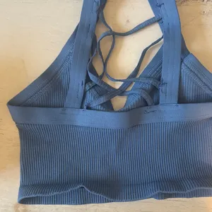Free People Movement Ribbed Strappy Sports Bra in Dusty Blue thumbnail 6