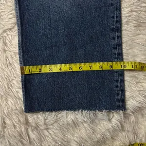 Zara‎ Blue Medium Wash Women’s Wide Leg Raw Hem Jeans Size 8 thumbnail 10