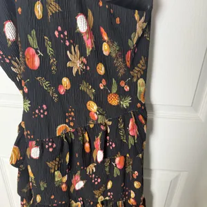ASTR The Label Plisse Asymmetric Tiered Ruffle Strapless Midi Dress L thumbnail 4