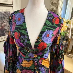 FARM RIO Bucolic Garden Sleeve Cut Out Dress Floral Maxi Size‎ XS thumbnail 7