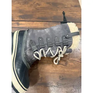Sorel Joan of Arctic Boots Women 7 Gray Black Waterproof Faux Fur Winter‎ Snow thumbnail 4
