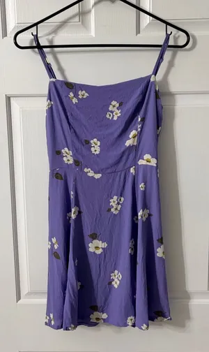 Reformation Lavender Floral Spaghetti-Strap Dress thumbnail 1