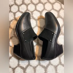 Clarks Collection Black Leather Suede Women's Heels 8.5 thumbnail 6