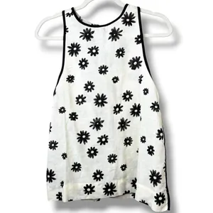 NEW Free People Groovy Daisy Black Floral Cotton Linen 2 Piece Casual Set Size 0 thumbnail 4