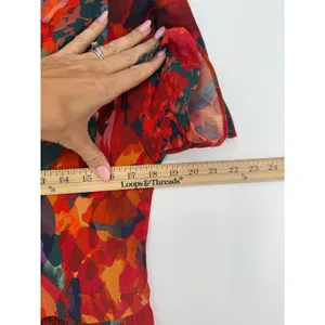 Soft Surroundings Printemps Maxi Dress Multicolor Floral Tiered Boho V-Neck M thumbnail 8