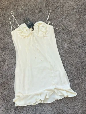 Elegant Cream Slip Dress thumbnail 1