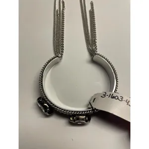Kenilworth NWT Silver Tone / Rhinestone Bangle Bracelet Chain Dangles Nice Gift thumbnail 4