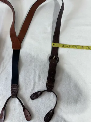 Men's Suspenders, Wide Y Style, Faux Leather with Leather Ears Western Classic thumbnail 8