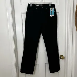 NEW w/TAGS Lee Women's Relaxed Fit Straight Leg Stretch‎ Jeans - Black - Size 6S thumbnail 2