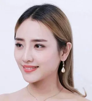 925 Silver Plated White Pearl Dangle Drop Earrings for Women thumbnail 4