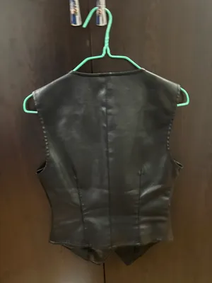 LIONESS Black Leather Button Vest thumbnail 5