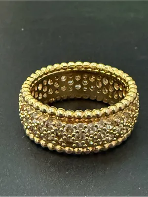 Unsigned Gold-plated Pave Crystal CZ Band Eternity Ring Size 8. thumbnail 3