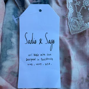 Sadie & Sage Coral Navy Tie Dye Tank Top Cami Flowy V-Neck Womens Size Medium thumbnail 9