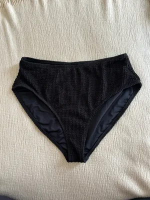 Black Ribbed One Shoulder Bikini Set Size M thumbnail 4