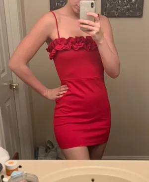 Forever 21 Ruffle Red Dress thumbnail 1