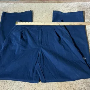 Alo Yoga Road Trip Navy Blue High Waist Pleated Wide Leg‎ Trousers W51342R M thumbnail 5