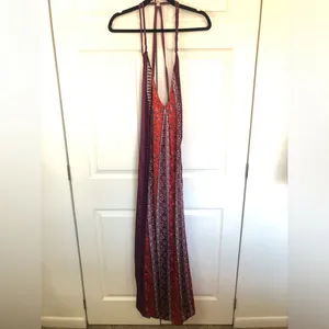 Intimately Free People Bohemian Nights Maxi Slip Dress in fiery red combo Size M thumbnail 4