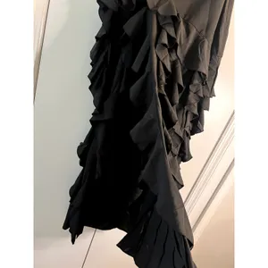 Oh Polly Diletta Ruffle-Trim Strapless Gown Maxi Dress in Black Size 2 New thumbnail 10