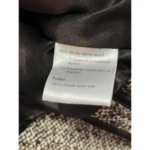 AKRIS Wool Tweed Blazer Jacket Size 6 Brown Black Textured Career Luxury Classic thumbnail 7