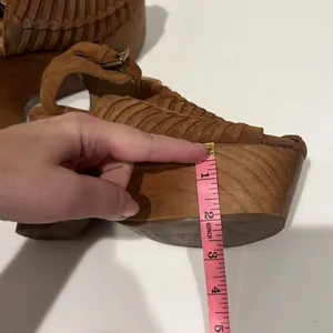 Windsor Smith chunky boho Platforms, suede leather, camel color, sz 6, TTS thumbnail 8