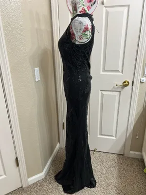 Mis Ord black prom sequin dress size M thumbnail 6