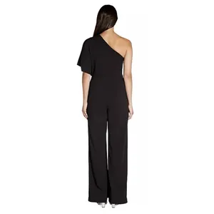 ADRIANNA PAPELL One-Shoulder Jumpsuit In‎ Black Womens Size 6 NWT $199 Cocktail thumbnail 4
