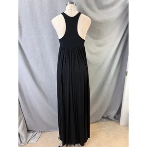 Rachel‎ Pally Black Jersey Racerback Maxi Dress High Neck Pleated Skirt S thumbnail 4