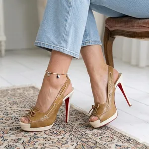 Christian Louboutin Lizard Embossed Slingback Heels Platform 40.5 thumbnail 2
