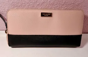 Kate Spade New York Black Pink Colorblock Saffiano Leather Wallet thumbnail 1