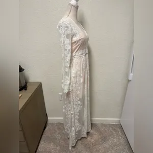 Altar'd State Ivory/Nude Lace Dress Size Medium thumbnail 14
