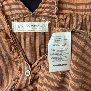 Free People Brown Striped Tunic Buttondown Top thumbnail 6