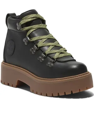 Timberland Women's Mid Lace Boot Black Size 8.5 M Stone Street Full Grain thumbnail 1