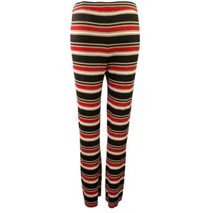 Uniqlo x Marini Red Striped Wool Ribbed Knit High Rise Semi Flare Pants Size L thumbnail 3