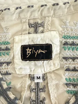 BIYA by Johnny Was Oversized Silk Embroidered Asymmetrical Hem Tunic Dress SZ M thumbnail 6