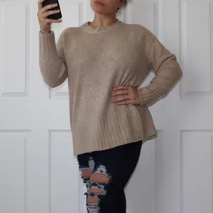 Zara | Beige Soft Crew Neck Knit Sweater thumbnail 5