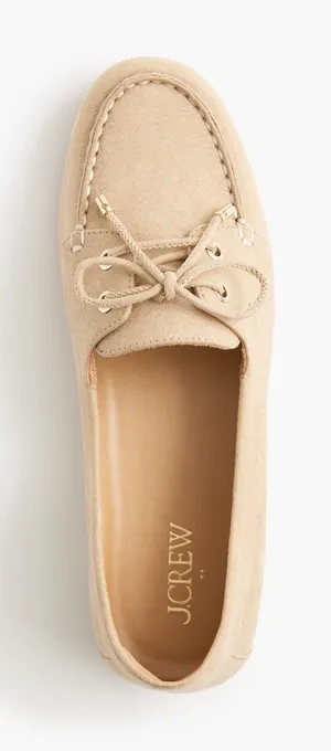 J.Crew NWOT $148 Women's Light Khaki Boat Shoes Sz 9 thumbnail 1