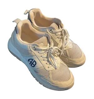 Anine Bing Dalton Sneakers Womens 37 7 Cream Sport Chunky Mesh Leather Dad Shoes thumbnail 1