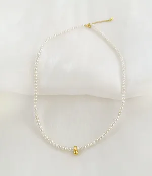 Rice Pearl Necklace , genuine Pearl thumbnail 3