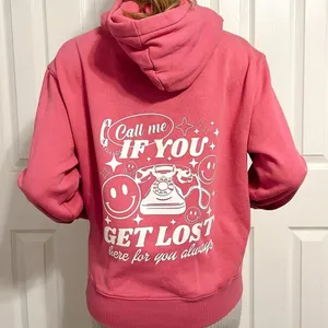 Call Me If You Get Lost Trendy Pink Sweatshirt Hoodie thumbnail 1