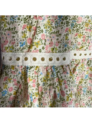 Vintage retro mini skirt floral eyelet lace fairy coastal cowgirl boho festival thumbnail 12