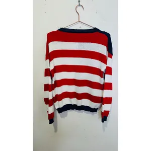 American Flag Patriotic Flag USA Striped Star Pullover Sweater size Large thumbnail 3