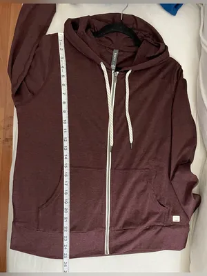 Vuori NWOT Halo Performance Hoodie Heather Red Full-Zip sweatshirt L thumbnail 7