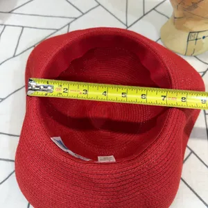 Betmar Sun Hat OS Red Paper Straw Wide Brim Packable Summer Hat‎ thumbnail 7