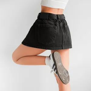 Free People We The Free Denim Micro Mini Skort in Black Wash Sz 29 New With Tags thumbnail 2